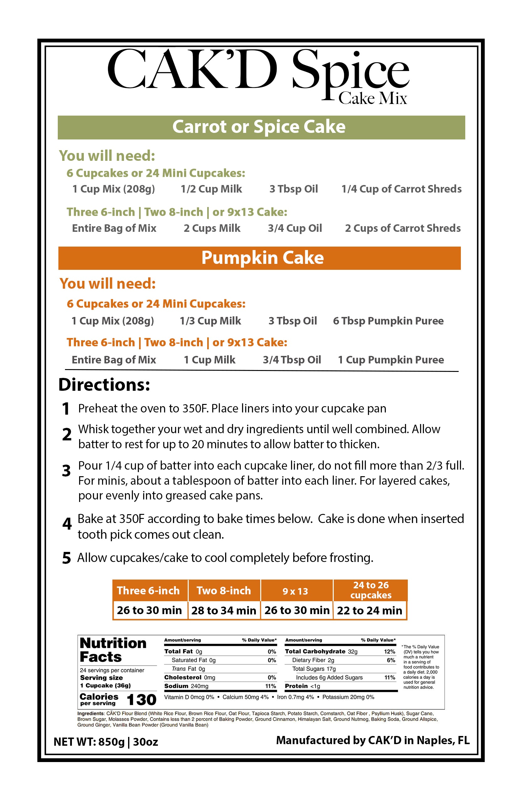 Spice Cake Mix - Professional Collection