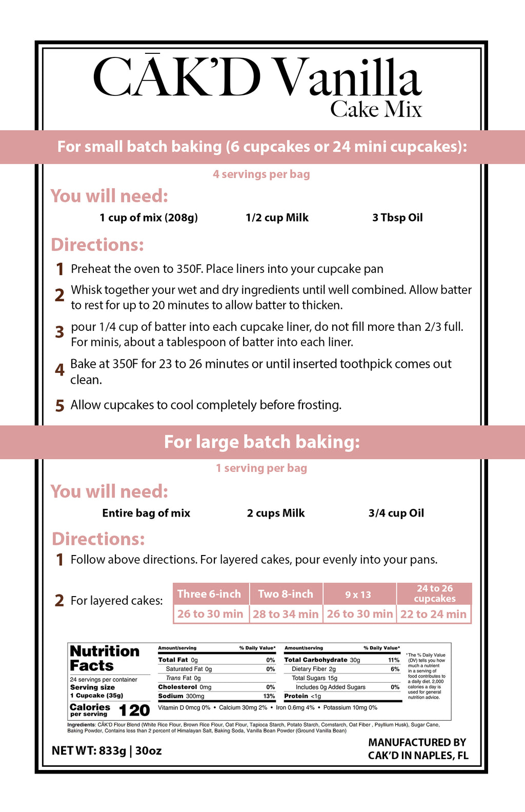 Vanilla Cake Mix - Professional Batch
