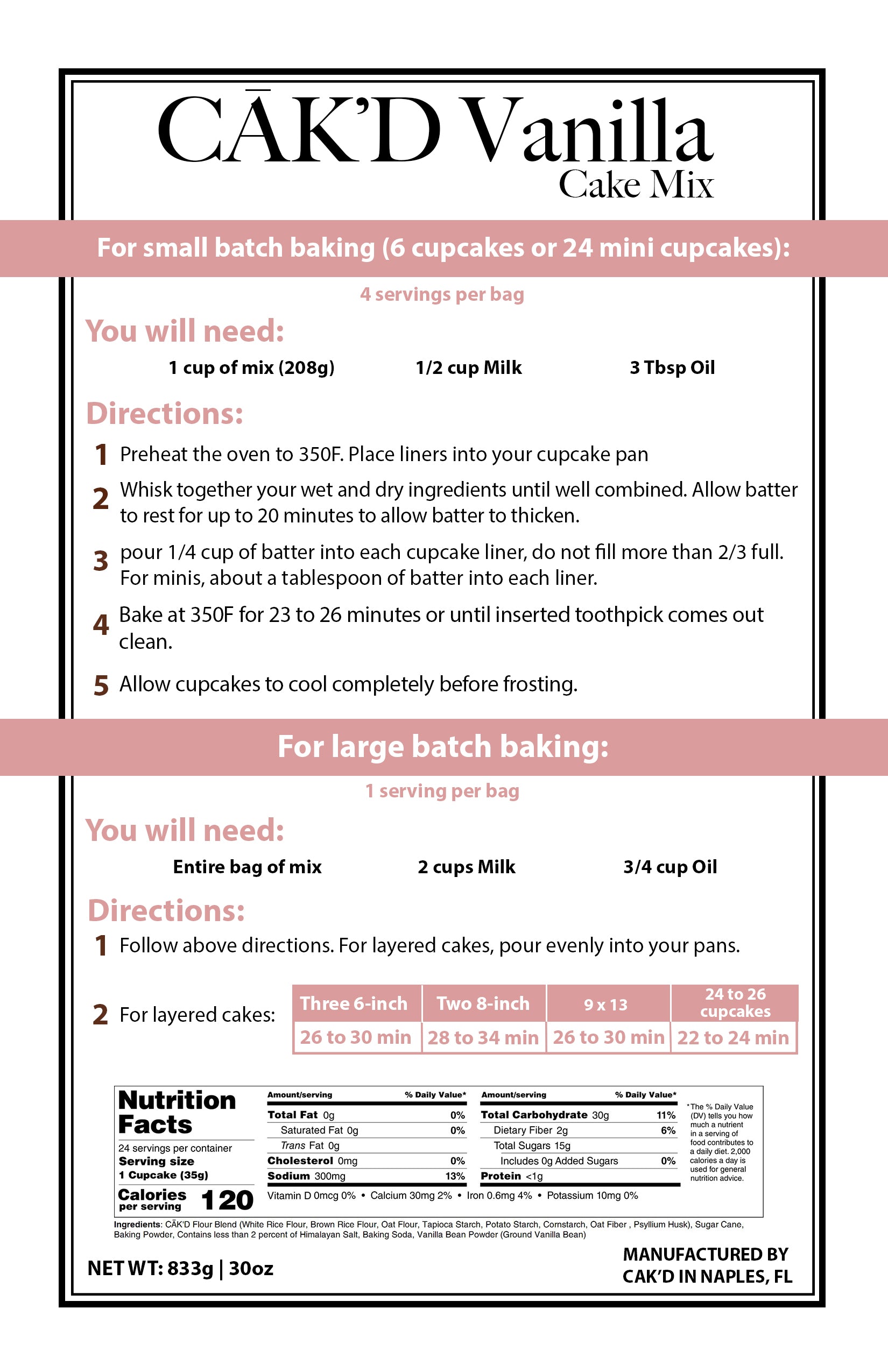 Vanilla Cake Mix - Professional Batch