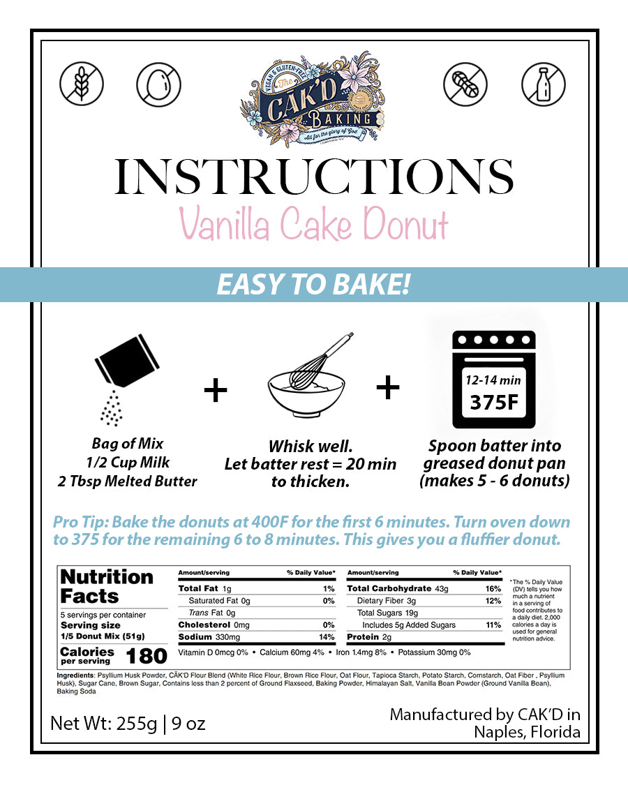 Vanilla Cake Donut Mix