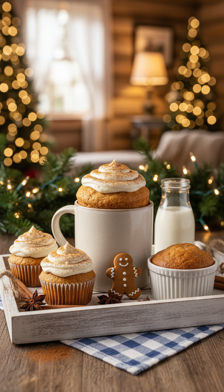 Vegan Gluten-Free gingerbread cupcakes and individual serving mug cakes